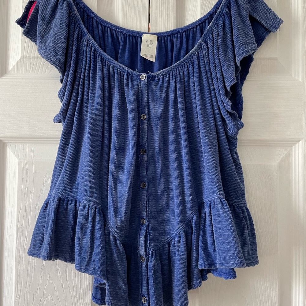 Free People ruffle crop top